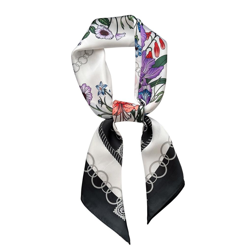 Small Fresh Literary Flowers Age-Reducing Simulation Silk Scarves Spring And Summer Women Go Out Windproof Neck Scarf