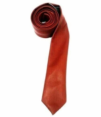 Unique Leather Tie For Men 100% Genuine Lambskin Brown Formal Stylish Look