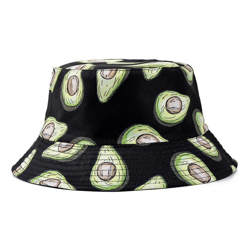 Hot Sale Unisex Bucket Hats Summer Double-sided Wear Fruit Printing Women Cap Outdoor Sun Hat Men Classic Panama Bucket Hat
