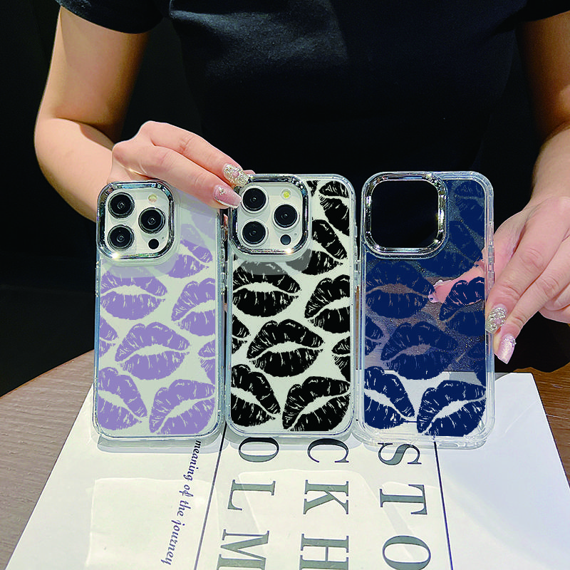 Модный прозрачный чехол с рисунком губ для iPhone 16 15 Pro Max 14 Plus 13 12 Pro 11 Kiss — фото 10