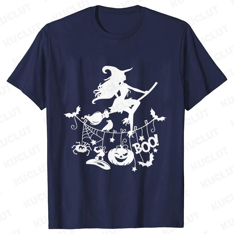 Witch Tee Tops TShirt Women Funny Halloween Print TShirt Spooky Vibes Casual Ladies Tshirt Summer Tshirt Female Tees Camisetas