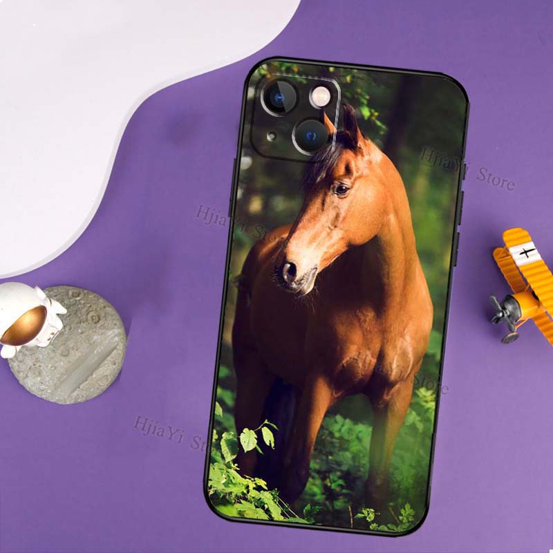 Beautiful Elegant Brown Horses Case For iPhone 14 13 Pro X XS Max XR 7 8 Plus Cover For iPhone 14 12 Mini 11 Pro Max SE 2020