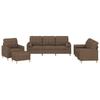 Vidaxl 4-Cz. Relaxation Set With Cushions, Brown, Fabric