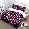 3Pcs Hot Pink White Regular Polka Dot Bedding Set,Black Base Classic Check Dot Print Duvet Cover 2 Pillowcases King Queen,Gift