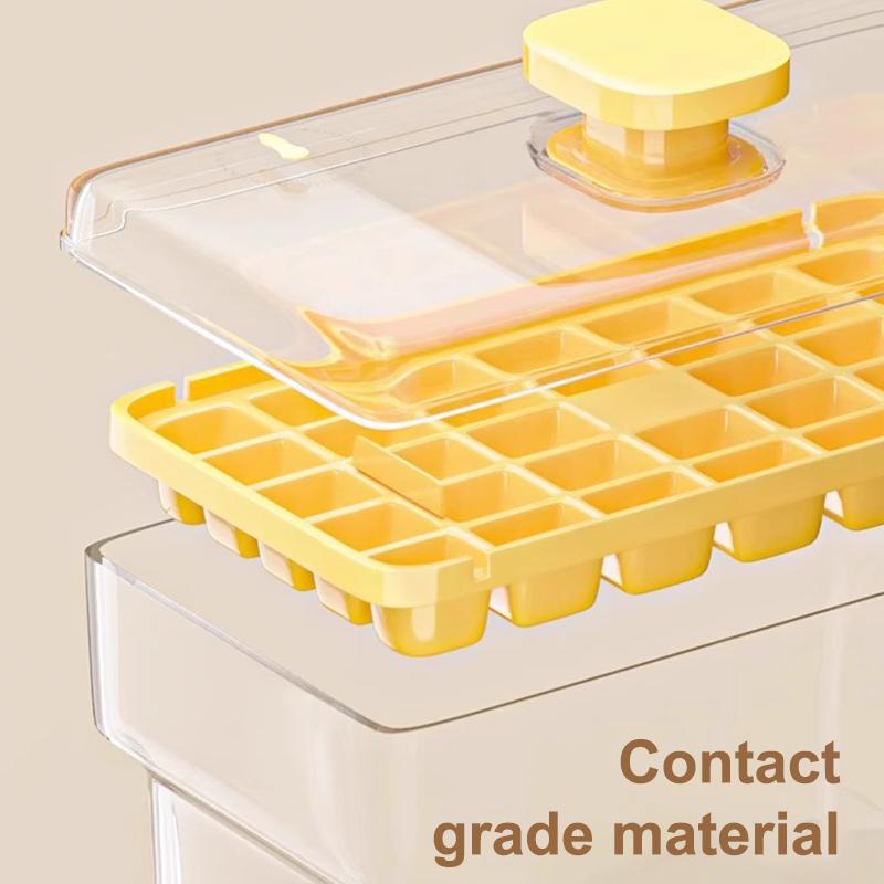 34/68 Compartments Ice Cube Mould Press Type With Lid Home Ice Box Ice Tool Freezer Ice Cube Maker Gifts