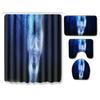 Thriller Skull Shower Curtain Floor Mat Combination Four-Piece Set Bathroom Toilet Carpet Mat Foot Mat