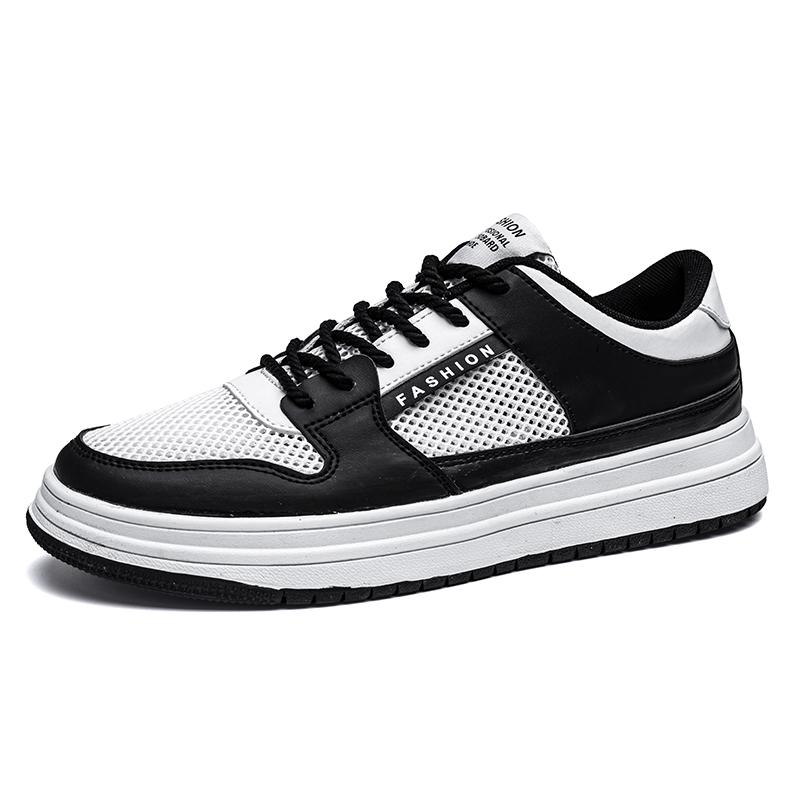 2025Men's Vulcanized Shoes with Breathable Mesh, Flat Heels, Low Top and Round Toe, New Color-blocked Fashionable Sneakers shoes