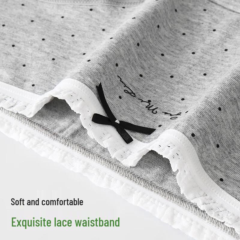 Yalu Women's Pure Cotton Antibacterial Mid-Waist Briefs - 3 Pack