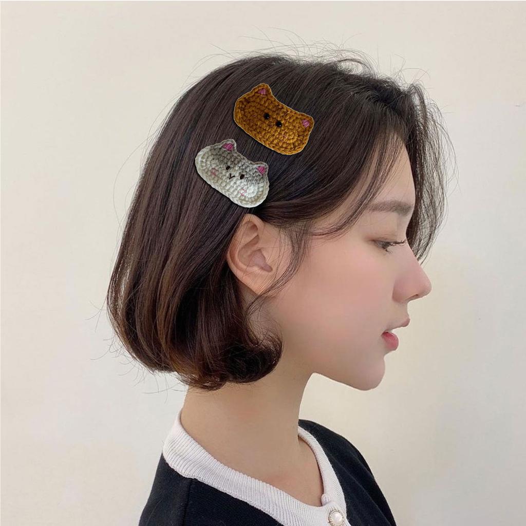 1PC Yarn Knitted Hair Clips with Dog and Cat Designs Fashion Hair Accesories for Everyday Wear or Special Occasions