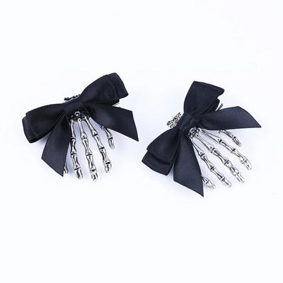 Halloween Bow Skull Clip Skeleton Ghost Hand Bone Hairpin Vintage Punk Gothic Personality Women Girls Hairclips Hair Accessories