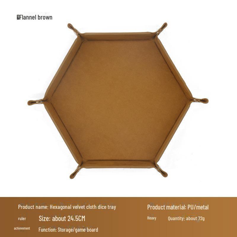 Шестиугольный лоток для игральных костей из искусственной кожи и ящик для хранения настольных игр 175 x 175 cm 863₽