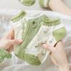 Ladies Summer Thin Simple and Comfortable with Sweet Small Fresh Light Mouth Green Socks