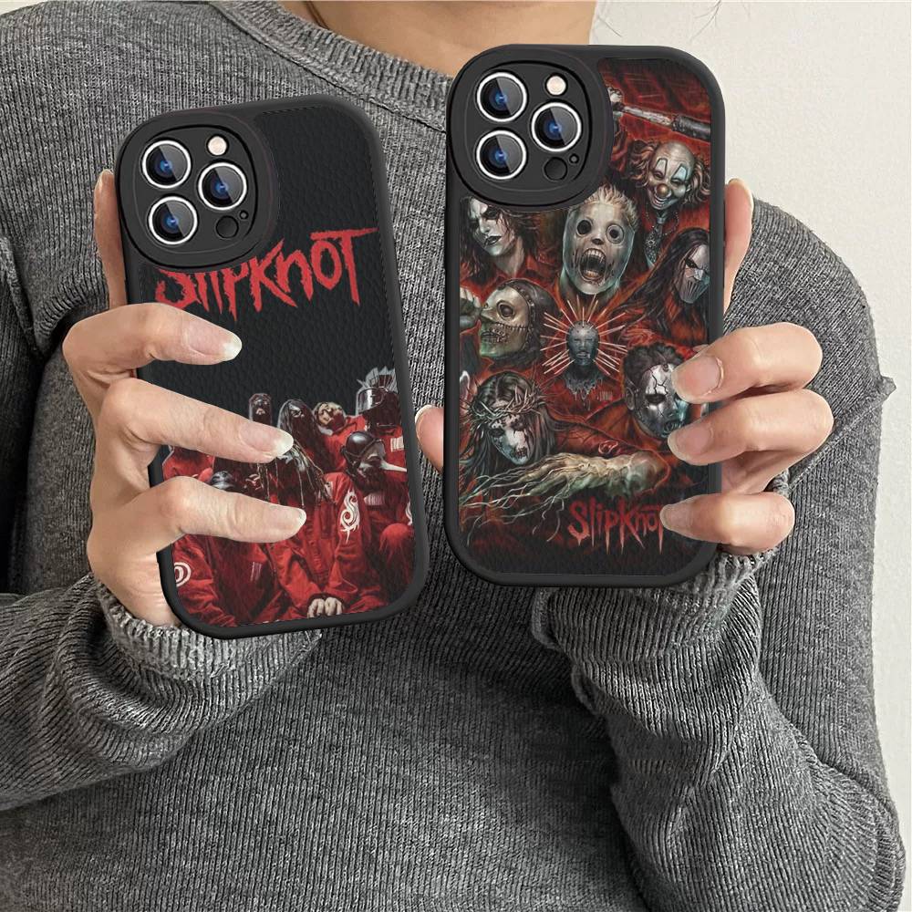 Slipknot Band Phone Cover For IPhone 16 15 14 13 12 11 Pro Max Plus Leather Soft Case