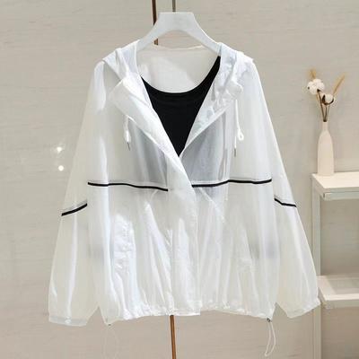 Fashion Summer Sunscreen Hoodie Women Loose Printed UV Protection Coat Casual Sun Hooded