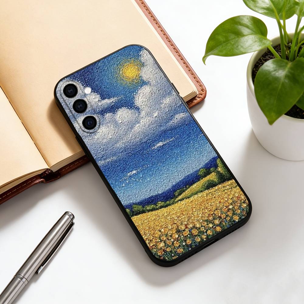 

Oil painting Phone Case For Samsung Galaxy A73,A72,A71,A70,A53,A52,A51,Soft Silicone Black Cover Samsung a50 30s 50s