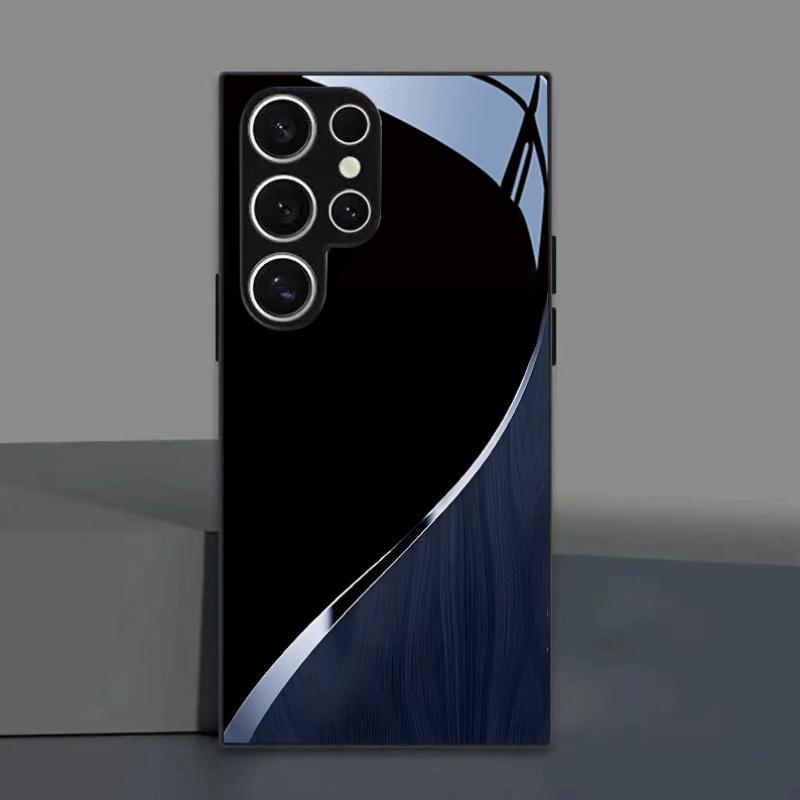 Fashion curve pattern tempered glass phone case for Samsung Galaxy S26 S25FE S25 S24 S23 S22 S21 S20 FE Ultra + Plu