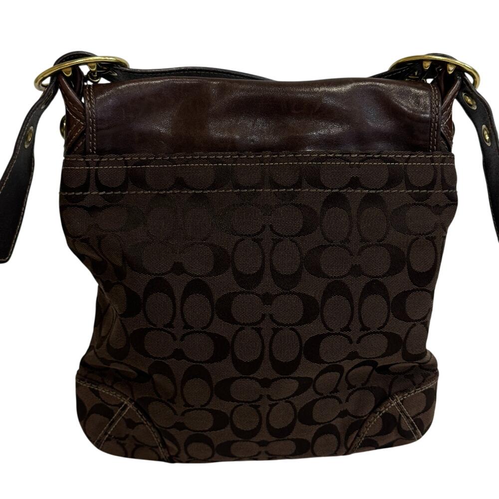 Coach 11436 Signature Canvas Shoulder Bag Brown Canvas Women Used