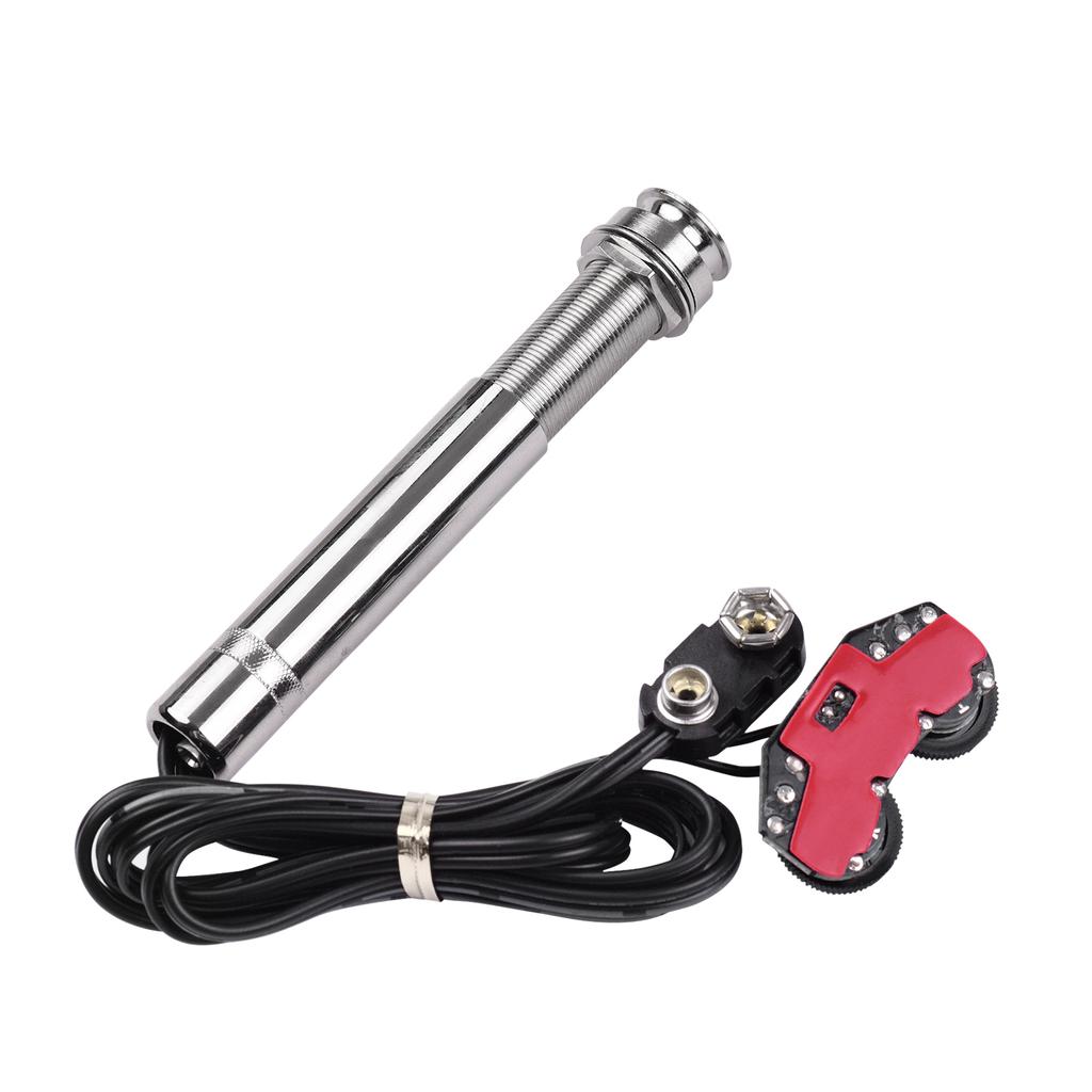 Pastilla Acústica Estilo Tubo de Lápiz Bajo Silla Pastilla Activa Controles de Volumen y Tono con Varilla Piezoeléctrica de Pastilla Solo para Acústica