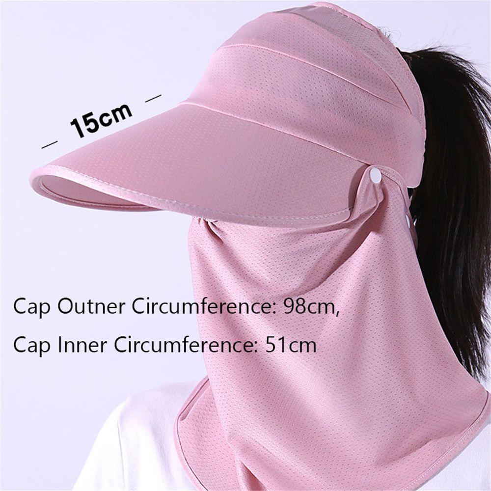 Hiking Lady Casual Outdoor Foldable Female Ponytail Hat Women Neck Cover Hat Sun Cap Wide Brim