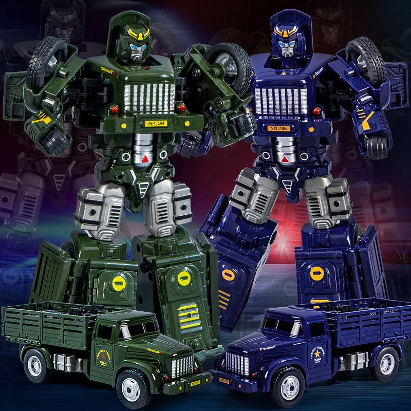 Kids' Transforming Military Tank and Airplane Robot Toy Set