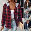 Neue Herbst- und Winter-Kapuzenpullover mit Knöpfen, lässige Hemdjacke
