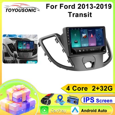 Autorádio Carplay Pro Ford 2013-2019 Transit Navigace GPS Android Auto Multimediální Přehrávač Stereo Jednotka WiFi BT Ne 2din 4G