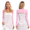 Womens Long Sleeve Open Front Cardigan Stretchy Yoga Dance Bolero Shrug Solid Crop Top