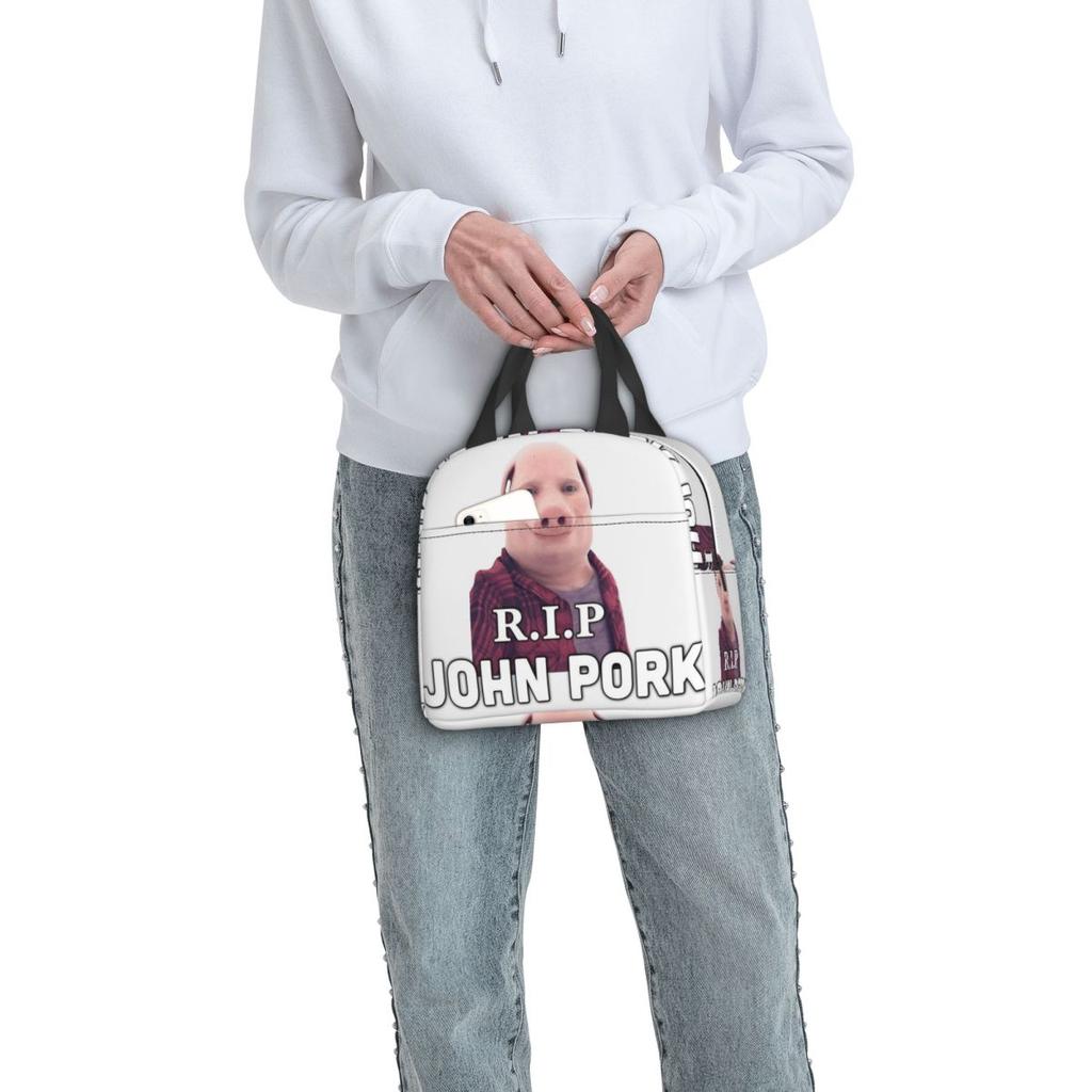RIP John Pork Insulated Lunch Bag for Women Kids Portable Food Boxes Thermal Lunch Box Tote