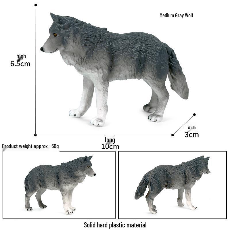 Cross-border Wild Animal Model: Prairie, Brown, Snow, Predator Wolves & Cub Educational Display Toy