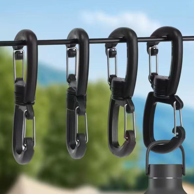 360 Rotating Double Carabiner Outdoor Swivels Clip Portable S Chain Hook Camping Double Hook Backpacks Keychains Carabiner