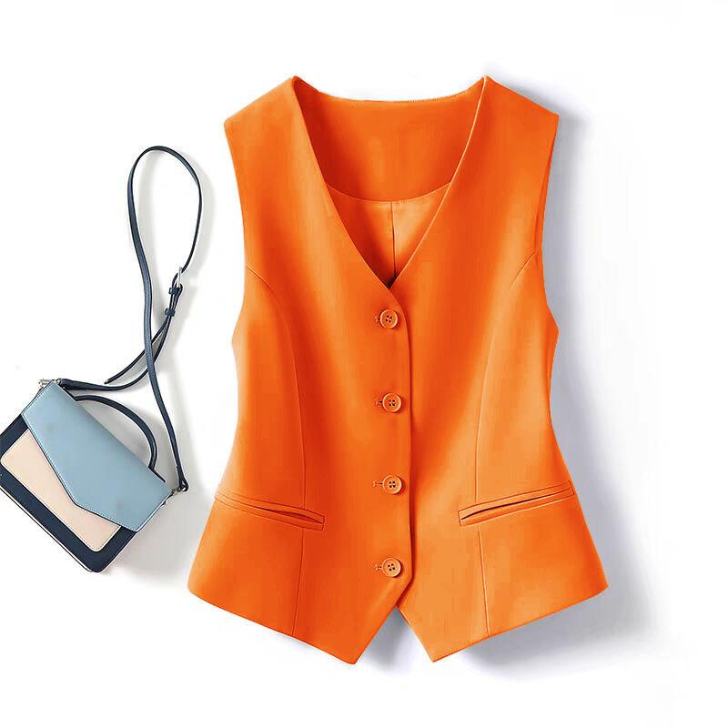 Gilet Blazer da Donna Nuovo Primavera Autunno 2026, Blu Corto Slim Fit Stratificato Gilet Capospalla Moda Casual