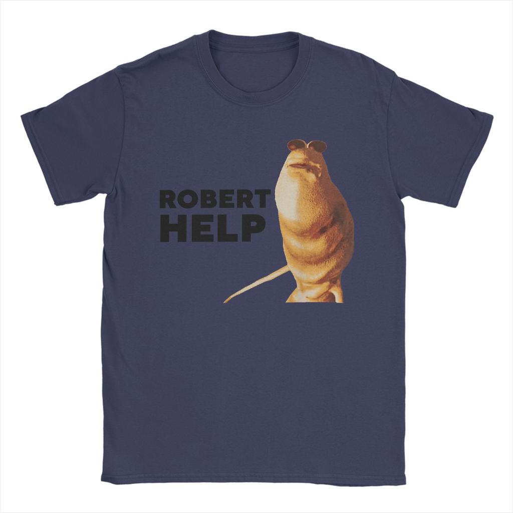 Men's T-Shirts Robert Help Marcus The Worm Novelty 100% Cotton Tee Shirt Short Sleeve  T Shirts Crew Neck Clothes Birthday Gift