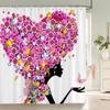 Flower Butterfly Girl Shower Curtain Waterproof Bathroom Lovely Woman Fairy Shower Curtain Polyester Cloth Home Decor Hook