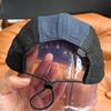 Unisex Short Brim Baseball Cap Quick-Dry Half Mesh Breathable Outdoor Camping Hat With Adjustable Strap