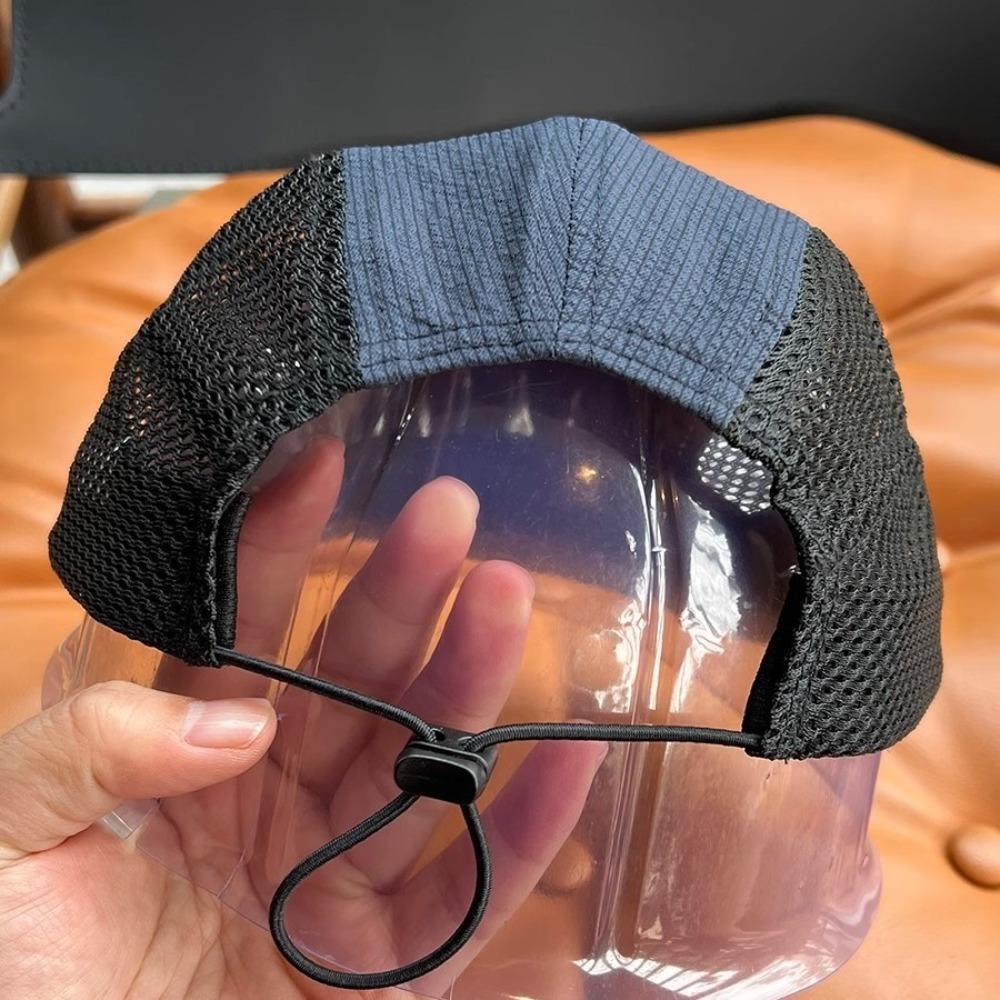 Unisex Short Brim Baseball Cap Quick-Dry Half Mesh Breathable Outdoor Camping Hat With Adjustable Strap