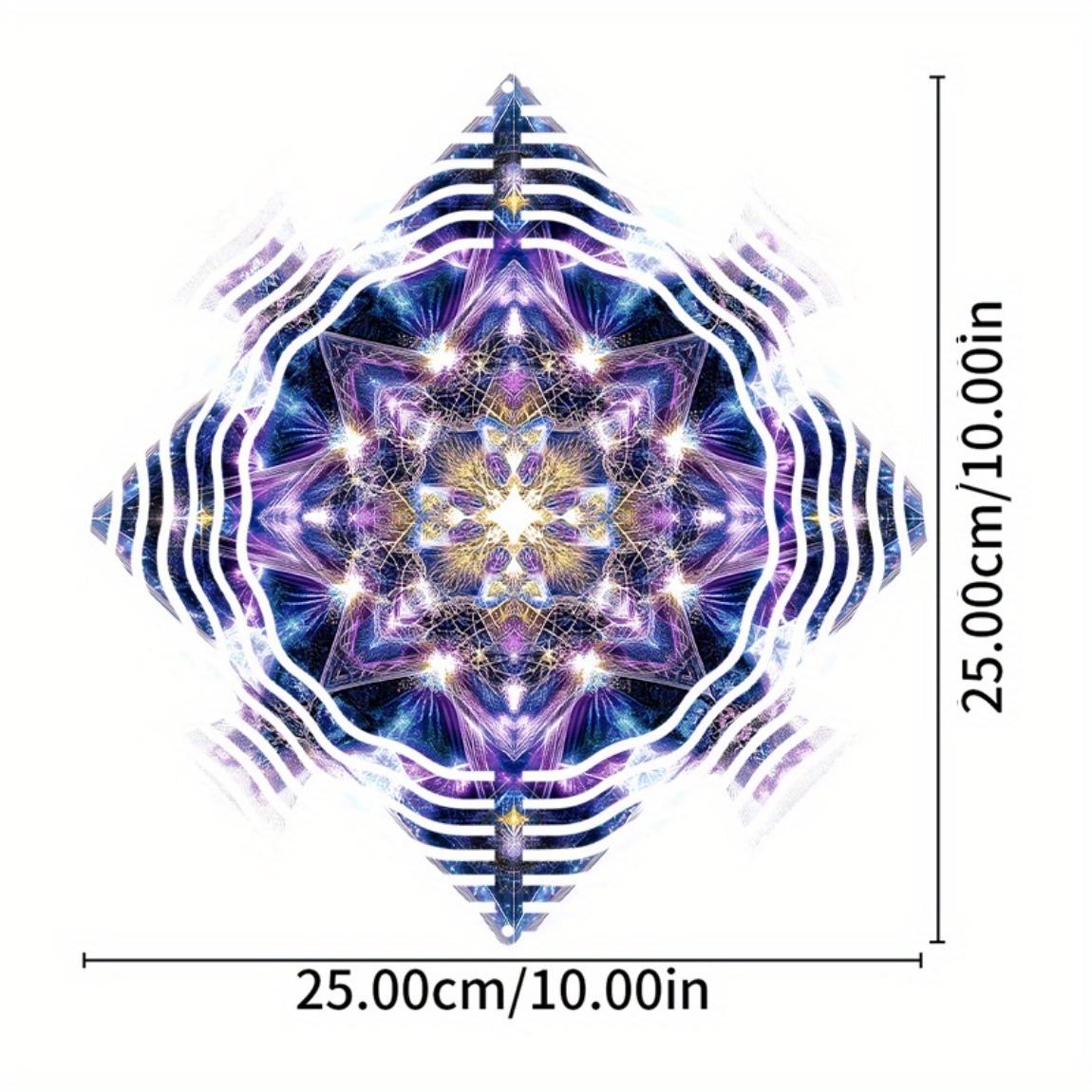 

Фиолетовая мистическая мандала металлический ветряной спиннер с вращающимся крюком для сада, двора, патио, рождественского, праздничного декора на День благодарения 01A