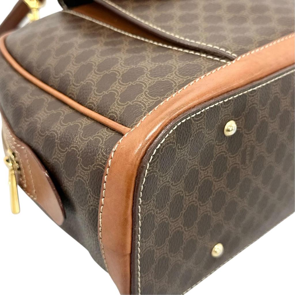 CELINE Macadam Handbag Brown Women used