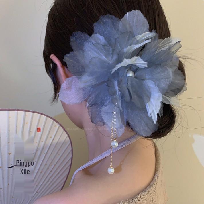 Enchanting Lily Flower Hair Clip: Elegant Shark Clip for Updos