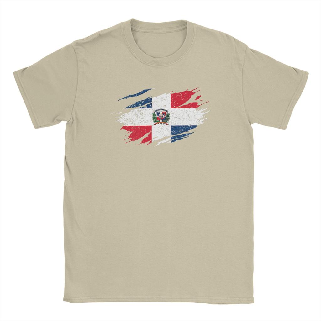 Dominikanische Republik Flagge 100% Baumwolle T-Shirt Für Unisex Sommer Y2K Lustige T-Shirts Rundhals Mode T-Shirts Übergroße Kleidung