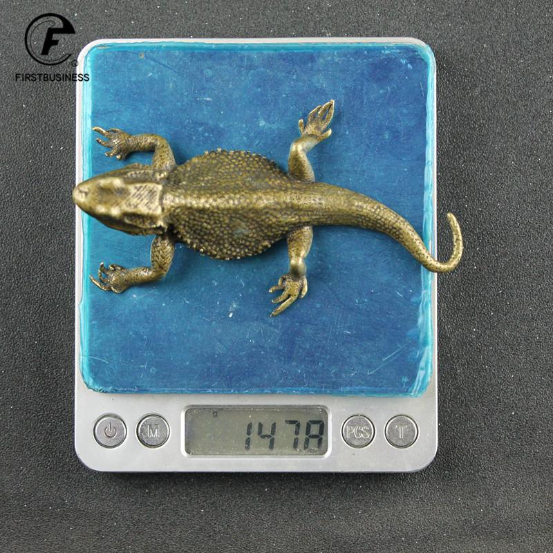 

Classical Small Tea Pet Lizard Figurines Miniatures Pure Copper Decoration Accessories Desktop Toy Ornaments Vintage Simulation