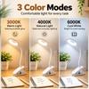 Clip on Rechargeable Reading Light for Bed, 3 Color x 3 Brightness 28 LEDs Desk Light, Eye-Caring Desk Lamp with Clamp for Headboard, Table, Desk