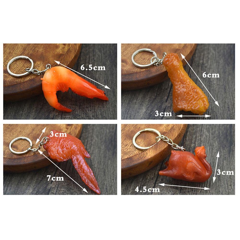 Gift Funny Roasted Chicken Key Holder Luxury Exquisite Simulation Food Keychain Fake Braised Pork Fashion Bag Hanging Pendant