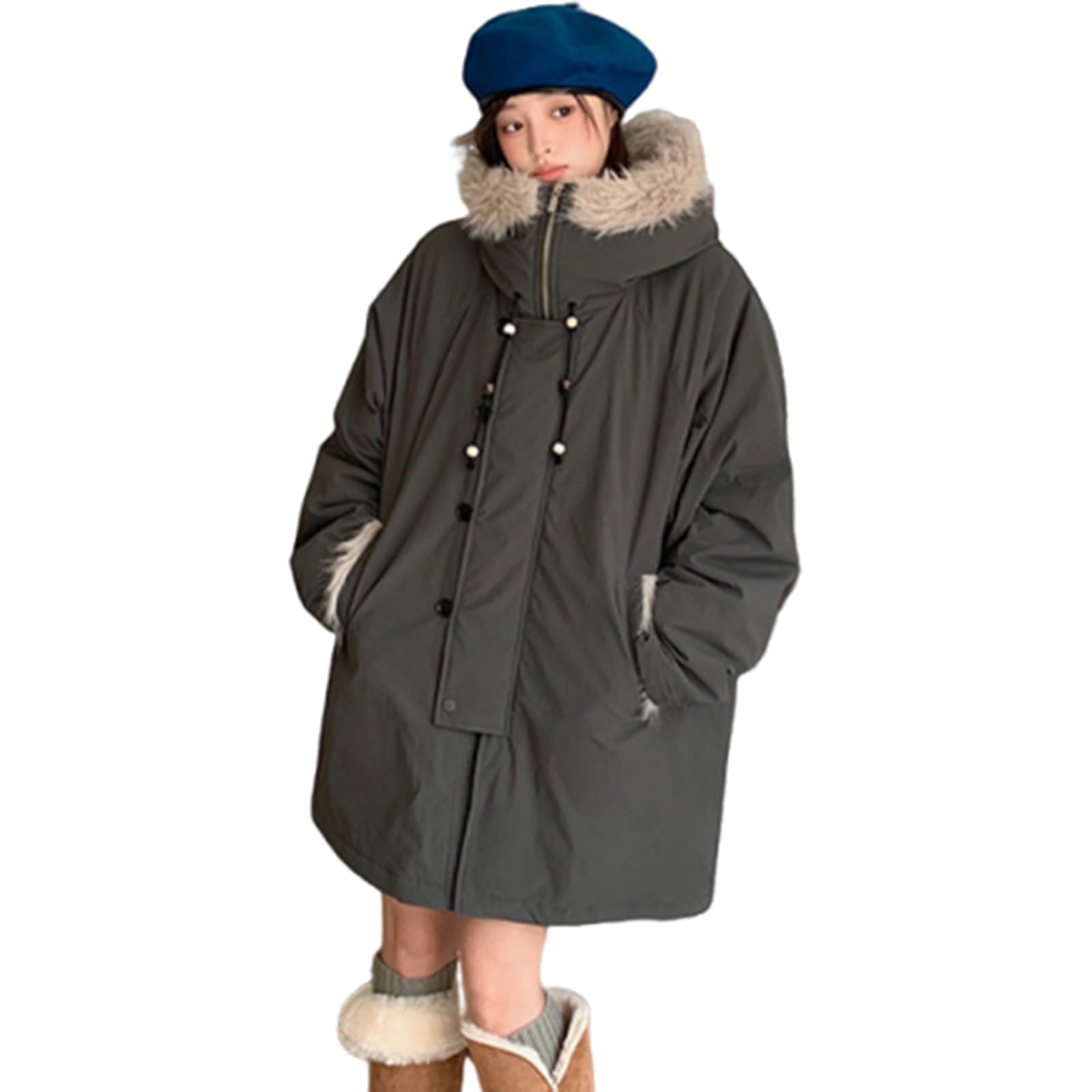 

inotenka Long Down Winter Padded Cold Plus Sizes Perfect for Commuting and School Women s Jacket, Coat, Lightweight, Hooded, Weather, Windproof, зелёный