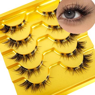Segmentierte Wimpern Manga-Wimpern 3D-Wimpern mit transparentem Band Natürlicher Look Dünne Nerzwimpern Flauschige Katzenaugenwimpern Einzelwimpern