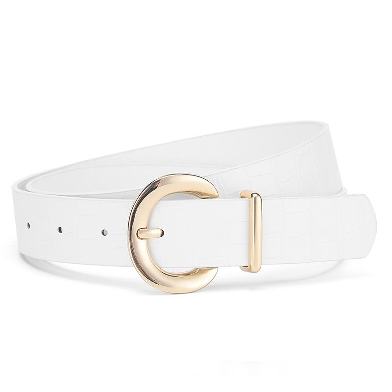 

Fashionable Alligator Pattern Belts for Woman Durable PU Gold Color Buckle Belts Woman s Jeans Belts