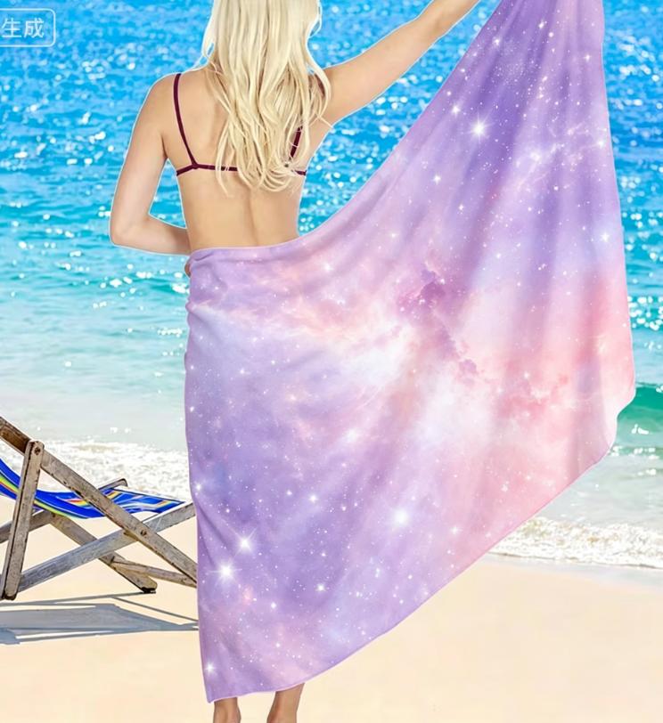 Série Fleurie Tablier de Plage Jupe Décoration Serviette de Plage Jupe de Plage Semi-Élégant Sac de Plage Jupe Maillot de Bain Femme Essentiel de Voyage