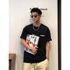 New Front and Back Letter Printed Short Sleeved Men's Summer Trend 100% Pure Cotton High-quality Round Neck Fitness T-shirt