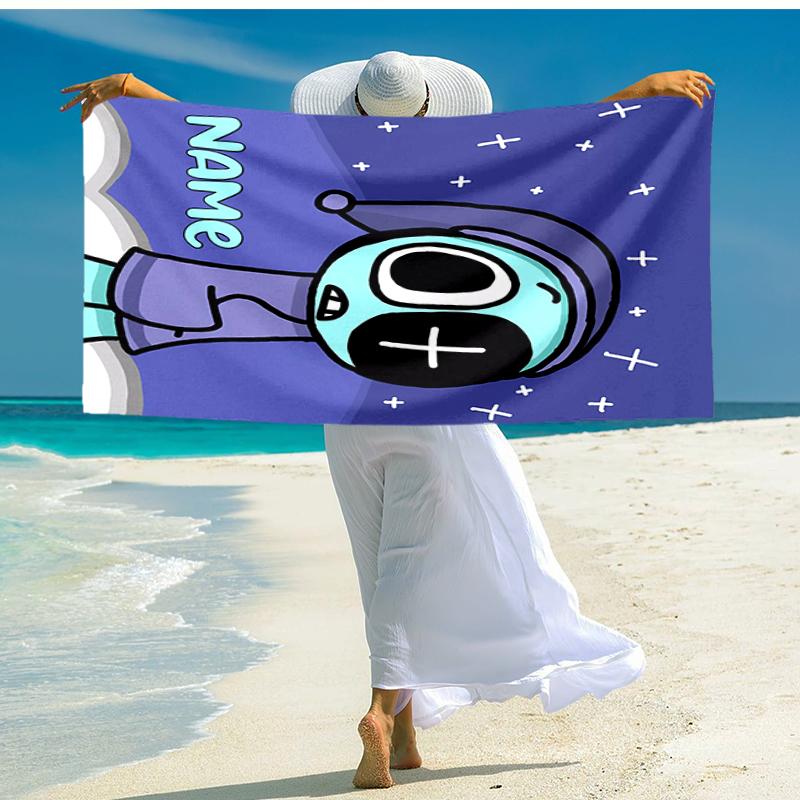 Personalized customized proof beach towel with game Dandy's World pattern - soft, absorbent, quick-drying, perfect swimming, camping&bathing