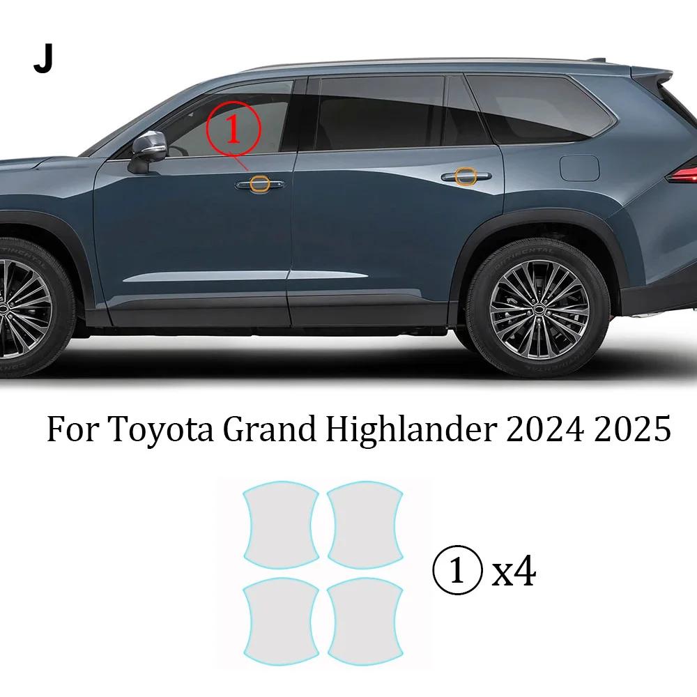 For Toyota Grand Highlander 2024 2025 Headlight Rearview B Pillars Door Handle Protective Film TPU Pre-cut PPF Anti-Scratch Bra