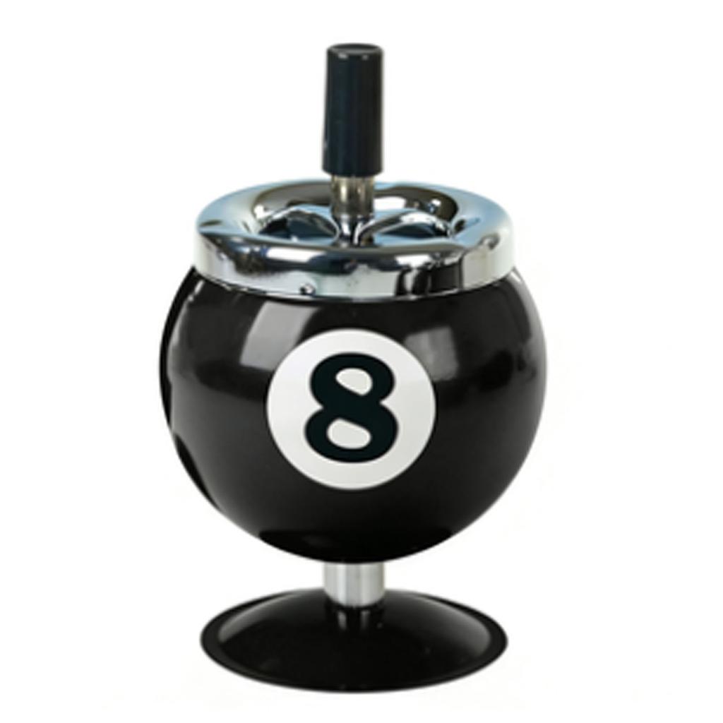 Stylish Metal Ashtray Billiards Shape Large Capacity Windproof Ashtray for Indoor Outdoor Use
